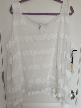 White Wavy Striped Tank